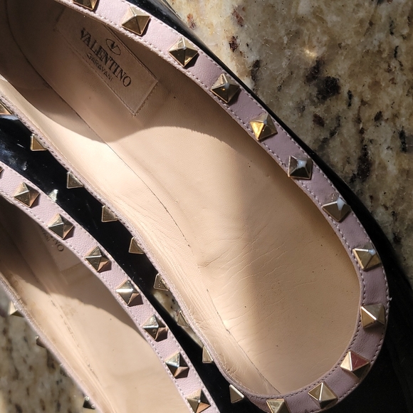 Valentino Sz 39 Rockstud Flats Patent Leather Point Toe - Picture 7 of 7